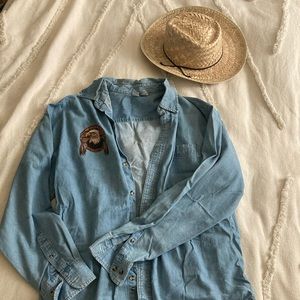Vintage oversized denim button up